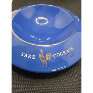 VINTAGE TOBACCIANA BREWERIANA Ceramic Ashtray Take Courage (Bitter Beer) 1960s